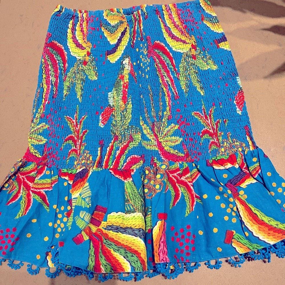 Farm Rio blue Banana mini skirt size Small